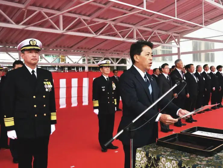 令和7年11月　哨戒艦「さくら」「たちばな」命名進水式を執行